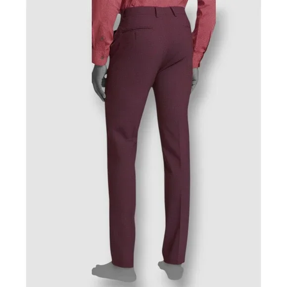 Bar III Men's Red Skinny-Fit Wool-Blend Pants Suit Size 33W 30L